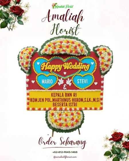 Papan Bunga Pernikahan Buer